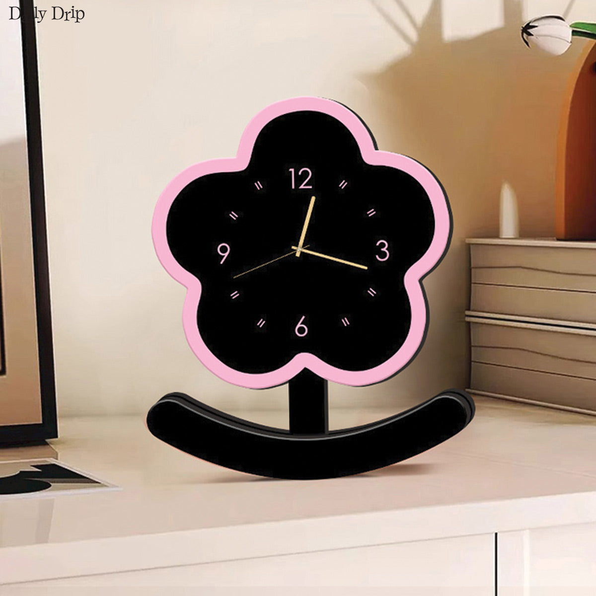 Flower Wood Stand Clock