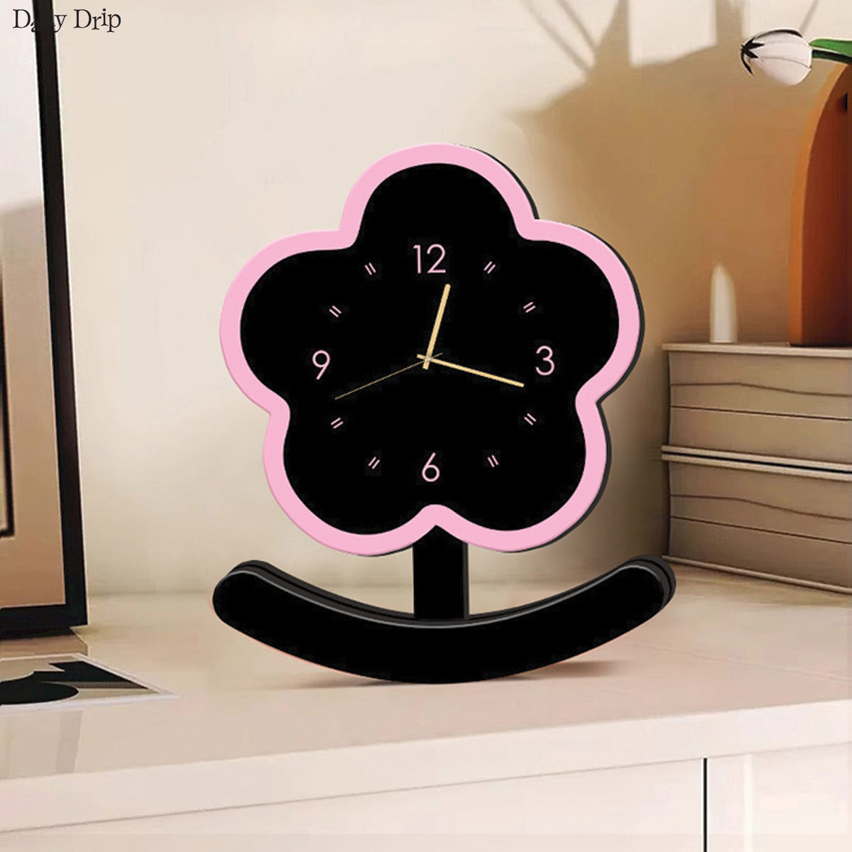 Flower Wood Stand Clock