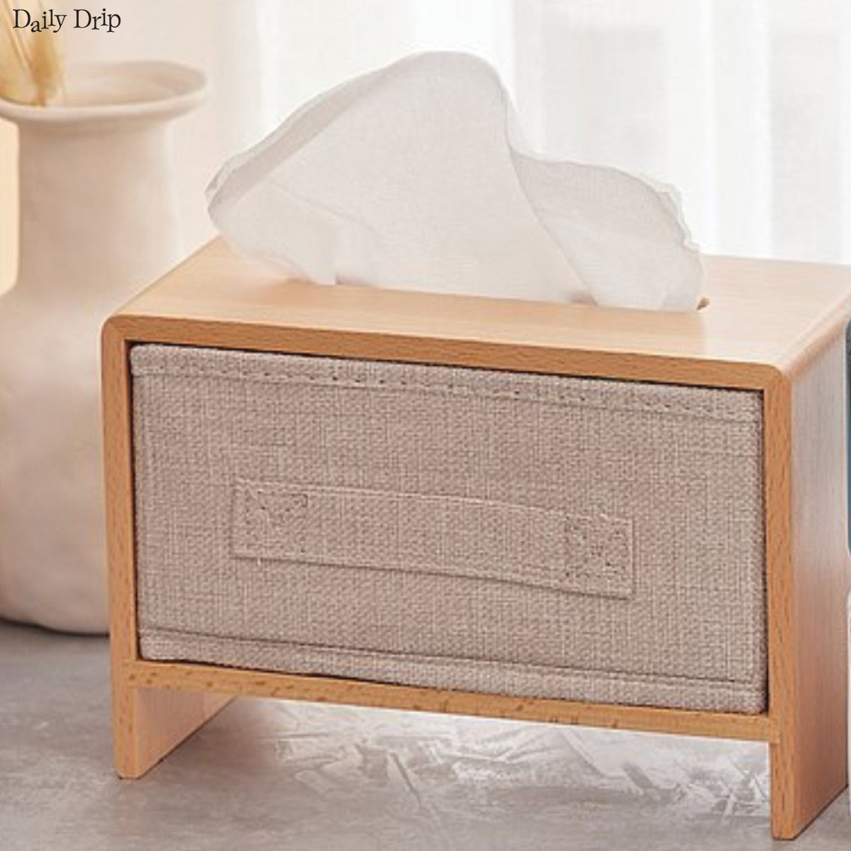 Desktop Bamboo Wood Cloth Tissue Box