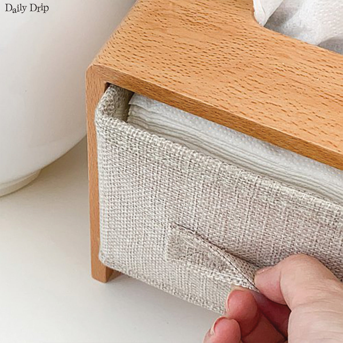 Desktop Bamboo Wood Cloth Tissue Box