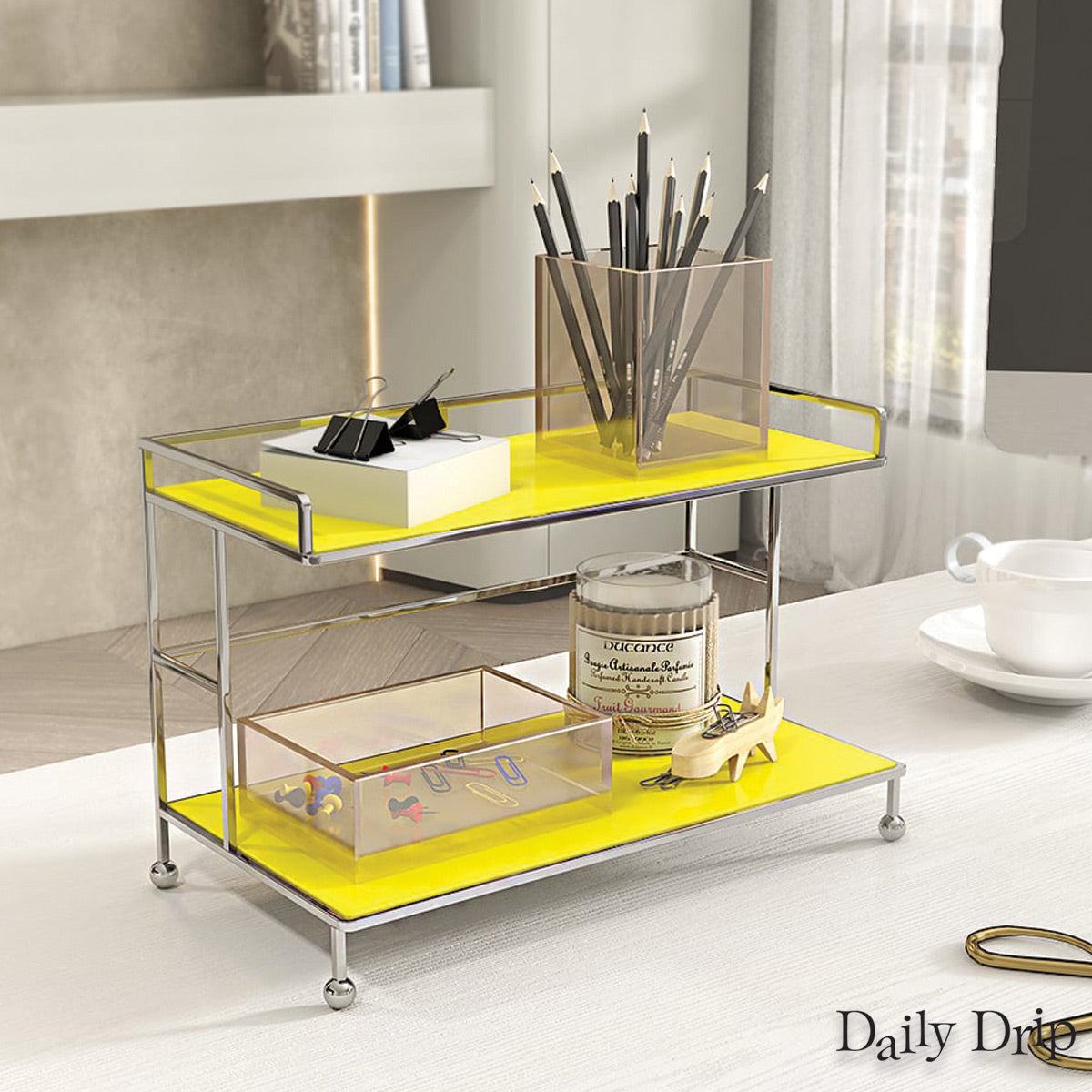 Modern 2 Tier Acrylic Storage Shelf